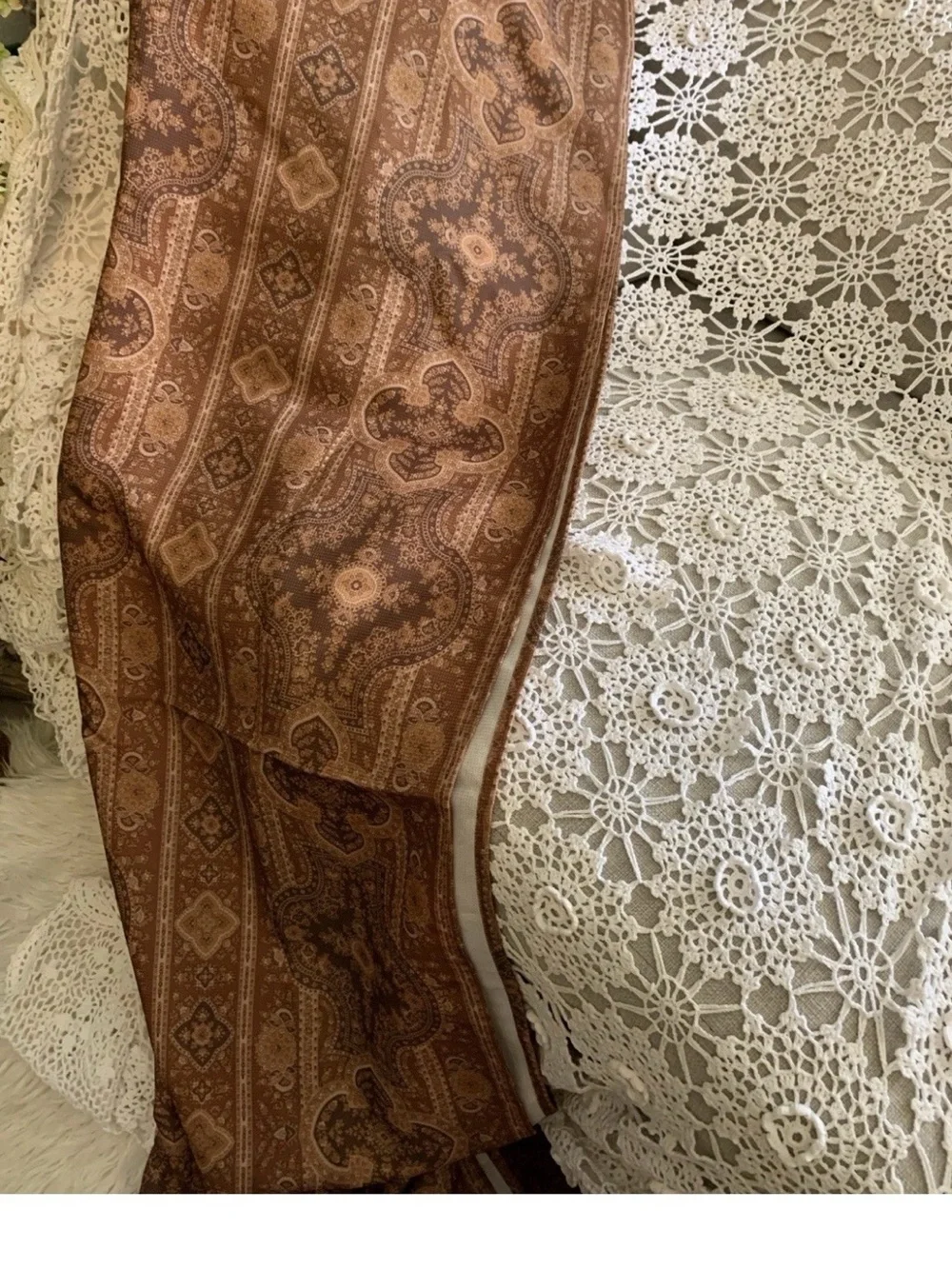 Vintage Elegant Paisley Shower Curtain in Copper Brown - 64” W x 70” L